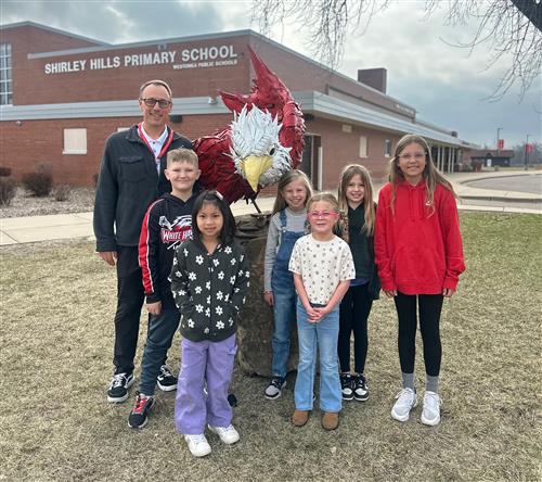  New White Hawk Sculpture Adorns Shirley Hills Lawn